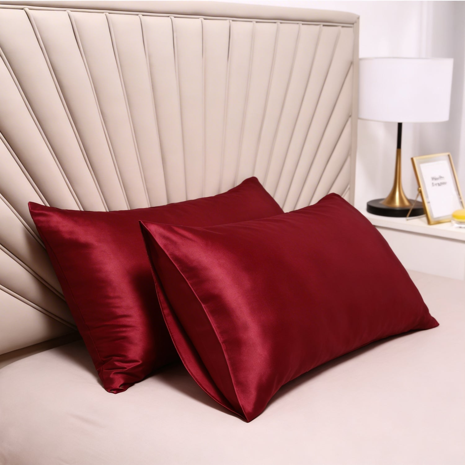 Taie d’oreiller simple enveloppée en soie